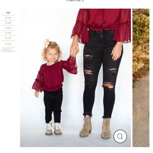 SAVANNA OFF-THE-SHOULDER DOT TOP - WINE toddler 2T